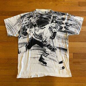 VTG 90s Hockey NHL All Over Shirt Single Stitch AOP Caribbean Dream Vintage XL